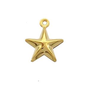 Stainless Steel Star Pendant Gold Plated, approx 12mm