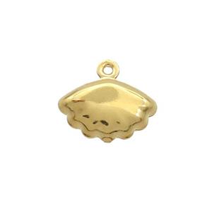 Stainless Steel Pendant Sea Shell Gold Plated, approx 8.5-13mm