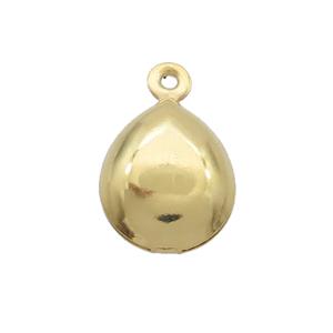 Stainless Steel Teardrop Pendant Gold Plated, approx 9.5-11mm