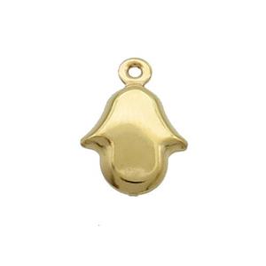 Stainless Steel Hamsahand Pendant Gold Plated, approx 10-11mm