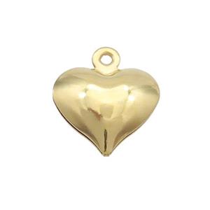Stainless Steel Heart Pendant Gold Plated, approx 11mm