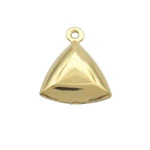 Stainless Steel Triangle Pendant Gold Plated, approx 12mm