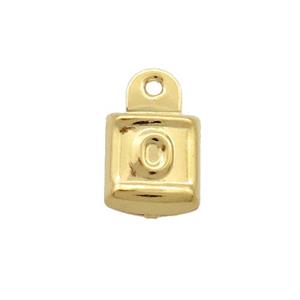 Stainless Steel Pendant Gold Plated, approx 7-8mm