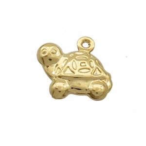 Stainless Steel Tortoise Pendant Gold Plated, approx 10.5-13mm