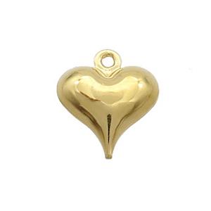 Stainless Steel Heart Pendant Gold Plated, approx 14mm