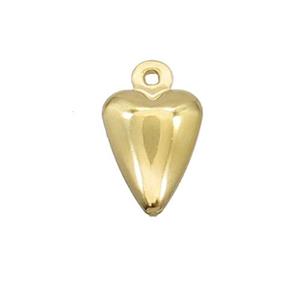 Stainless Steel Heart Pendant Gold Plated, approx 11-14mm