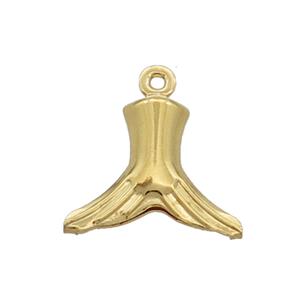 Stainless Steel SharkTail Pendant Gold Plated, approx 11-14mm