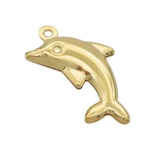 Stainless Steel Dolphin Pendant Gold Plated, approx 15-20mm