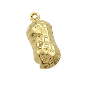 Stainless Steel Peanut Pendant Gold Plated, approx 8-15.5mm