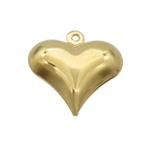Stainless Steel Heart Pendant Gold Plated, approx 16.5mm