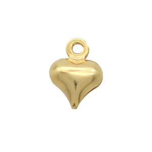 Stainless Steel Heart Pendant Gold Plated, approx 6.5mm