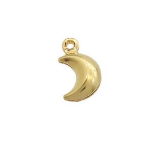 Stainless Steel Moon Pendant Gold Plated, approx 6-8mm