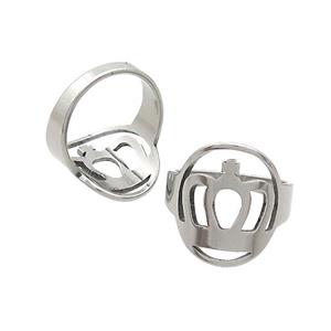 Raw Stainless Steel Rings Crown, approx 15-18mm, 18mm dia