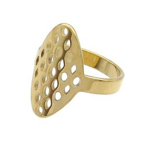 Stainless Steel Rings Gold Plated Mesh, approx 13-20mm, 18mm dia