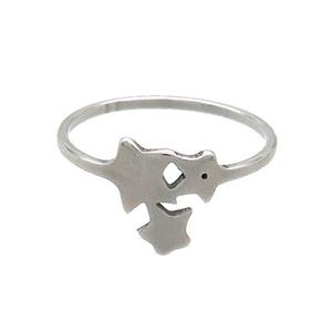 Raw Stainless Steel Rings Star, approx 10mm, 18mm dia