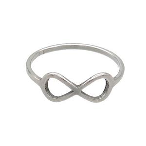 Raw Stainless Steel Rings Infinity Sign, approx 6-14mm, 18mm dia