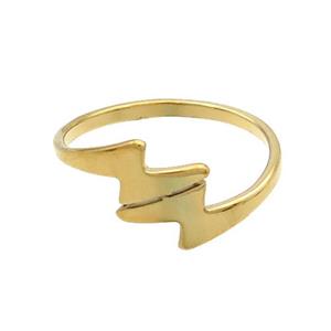 Stainless Steel Rings Lightning Sign Gold Plated, approx 8-10mm, 18mm dia
