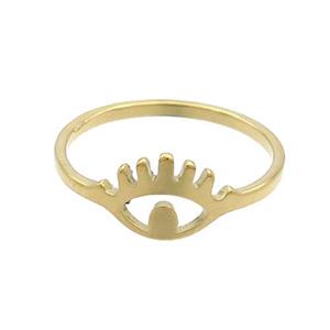Stainless Steel Rings Eye Gold Plated, approx 7-10mm, 18mm dia