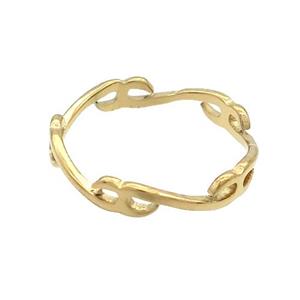 Stainless Steel Rings Gold Plated, approx 3.5mm, 18mm dia
