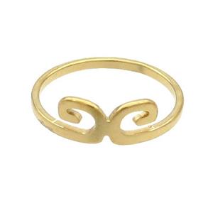 Stainless Steel Rings Gold Plated, approx 6-12mm, 18mm dia