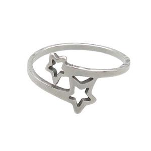 Raw Stainless Steel Rings Star, approx 6mm, 8mm, 18mm dia