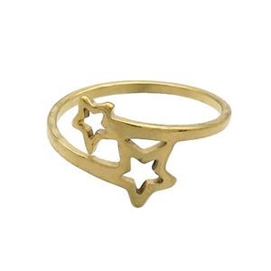 Stainless Steel Rings Star Gold Plated, approx 6mm, 8mm, 18mm dia