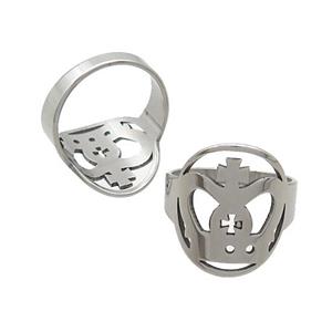 Raw Stainless Steel Rings Crown, approx 16-18mm, 18mm dia