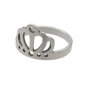 Raw Stainless Steel Crown Rings, approx 12-13mm, 18mm dia