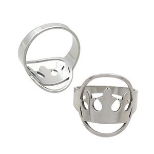 Raw Stainless Steel Rings Crown, approx 16-18mm, 18mm dia
