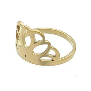 Stainless Steel Rings Crown Gold Plated, approx 12-17mm, 18mm dia