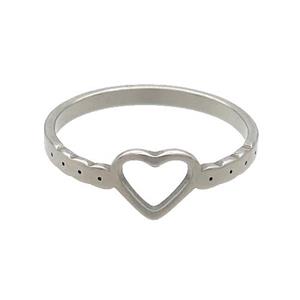 Raw Stainless Steel Heart Rings, approx 7.5mm, 18mm dia