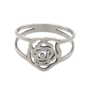 Raw Stainless Steel Flower Rings, approx 10-11mm, 18mm dia