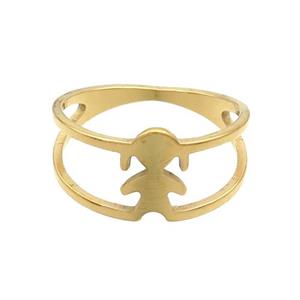 Stainless Steel Rings Girls Kids Gold Plated, approx 10mm, 18mm dia