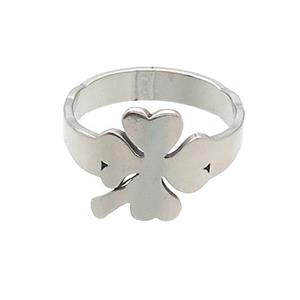 Raw Stainless Steel Clover Rings, approx 13mm, 18mm dia