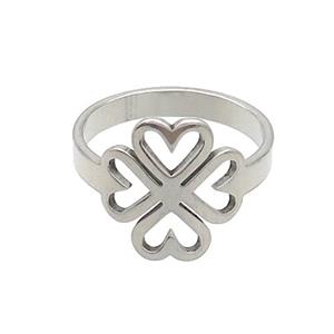 Raw Stainless Steel Rings Heart, approx 15mm, 18mm dia