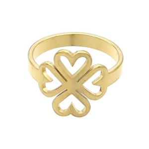 Stainless Steel Rings Heart Gold Plated, approx 15mm, 18mm dia