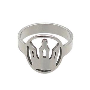 Raw Stainless Steel Rings Crown, approx 13-15mm, 18mm dia