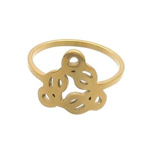Stainless Steel Rings Gold Plated, approx 14mm, 18mm dia