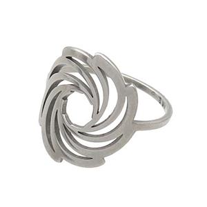 Raw Stainless Steel Rings Hot Wheels Swirl, approx 18mm, 18mm dia