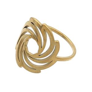 Stainless Steel Rings Hot Wheels Swirl Gold Plated, approx 18mm, 18mm dia