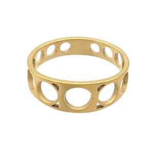 Stainless Steel Rings Gold Plated, approx 6mm, 18mm dia