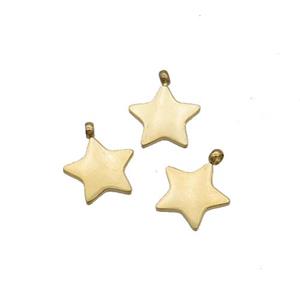 Stainless Steel Star Pendant Gold Plated, approx 8mm