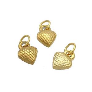 Stainless Steel Heart Pendant Gold Plated, approx 7mm