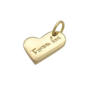 Stainless Steel Heart Pendant Forever Love Gold Plated, approx 10-14mm