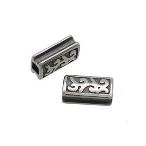Stainless Steel Tube Beads Antique Silver, approx 5.5-10mm, 2mm hole