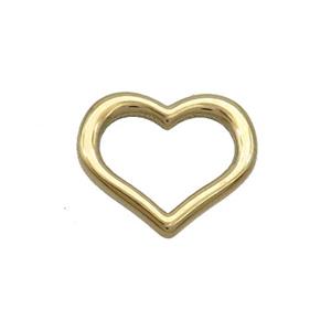 Stainless Steel Heart Pendant Gold Plated, approx 13-14.5mm
