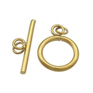 Stainless Steel Toggle Clasp Gold Plated, approx 15mm, 23mm