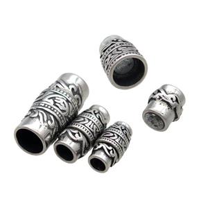 Stainless Steel Magnetic Clasp Large Hole Antique Silver, approx 8-14.5mm, 4mm hole