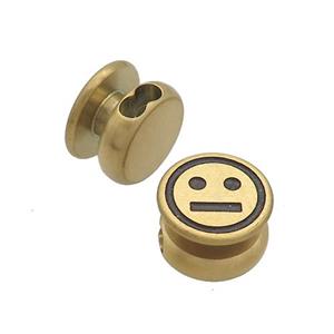 Stainless Steel Clasp Emoji Gold Plated, approx 12mm