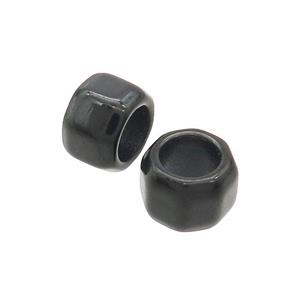 Stainless Steel Rondelle Beads Large Hole Black Plated, approx 11mm, 7mm hole
